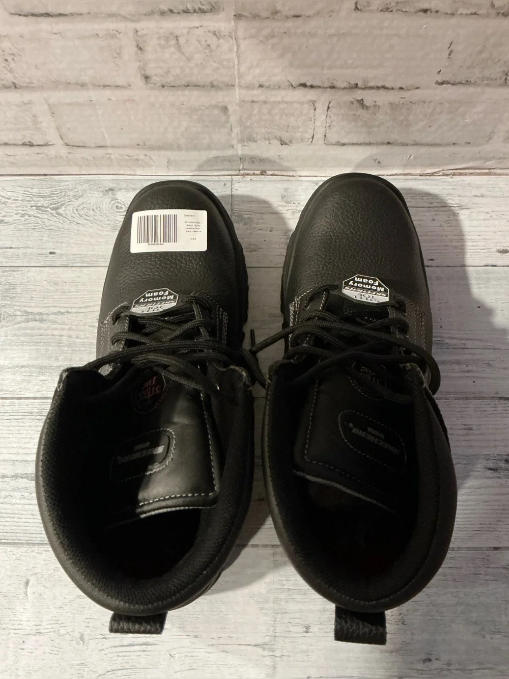 Sketchers Men’s 11.5W Burgin Tarlac Leather Industrial Steel Toe Boot-Black